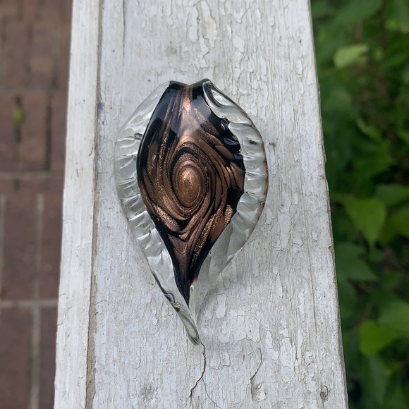 Large Dichroic Swirl Glass Pendant - Picture 12 of 17